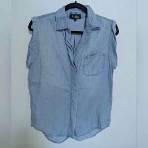 Sam Edelman Blue Denim Button Down Shirt